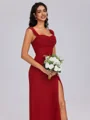 Sheath Cowl Pleated Floor-Length Chiffon Bridesmaid Dress