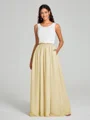 A-Line/Princess Scoop Floor-Length Sleeveless Chiffon Bridesmaid Dress Two Piece