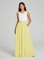 A-Line/Princess Scoop Floor-Length Sleeveless Chiffon Bridesmaid Dress Two Piece