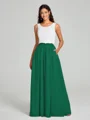 A-Line/Princess Scoop Floor-Length Sleeveless Chiffon Bridesmaid Dress Two Piece