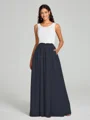 A-Line/Princess Scoop Floor-Length Sleeveless Chiffon Bridesmaid Dress Two Piece