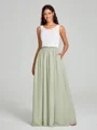 A-Line/Princess Scoop Floor-Length Sleeveless Chiffon Bridesmaid Dress Two Piece