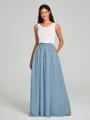 A-Line/Princess Scoop Floor-Length Sleeveless Chiffon Bridesmaid Dress Two Piece