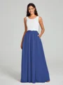 A-Line/Princess Scoop Floor-Length Sleeveless Chiffon Bridesmaid Dress Two Piece