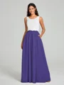 A-Line/Princess Scoop Floor-Length Sleeveless Chiffon Bridesmaid Dress Two Piece