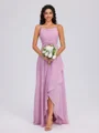 A-line Cowl Pleated Floor-Length Chiffon Bridesmaid Dress