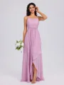 A-line Cowl Pleated Floor-Length Chiffon Bridesmaid Dress