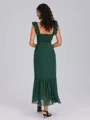 A-line Square Ruffles Tea-Length Chiffon Bridesmaid Dress