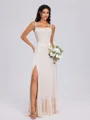 A-line Straps Floor-Length Silk Like Satin Bridesmaid Dress