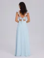 A-line Square Ruffles Floor-Length Chiffon Bridesmaid Dress