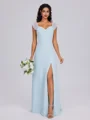 A-line Square Ruffles Floor-Length Chiffon Bridesmaid Dress