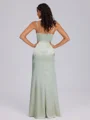 Sheath Spaghetti Straps Floor-Length Silk Like Satin Corset Bridesmaid Dress