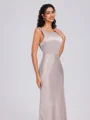 Sheath Scoop Floor-Length Silk Like Satin Bridesmaid Dress