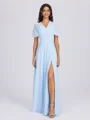 A-line Pleated Floor-Length Chiffon Convertible Bridesmaid Dress