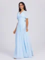 A-line Pleated Floor-Length Chiffon Convertible Bridesmaid Dress