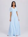 A-line Pleated Floor-Length Chiffon Convertible Bridesmaid Dress