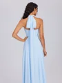 A-line Pleated Floor-Length Chiffon Convertible Bridesmaid Dress