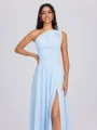 A-line Pleated Floor-Length Chiffon Convertible Bridesmaid Dress