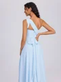 A-line Pleated Floor-Length Chiffon Convertible Bridesmaid Dress