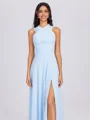 A-line Pleated Floor-Length Chiffon Convertible Bridesmaid Dress