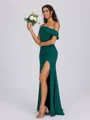 Sheath Pleated Floor-Length Chiffon Bridesmaid Dress