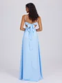 A-line V-neck Pleated Floor-Length Charmeuse Bridesmaid Dress