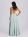 A-line Spaghetti Straps Floor-Length Chiffon Bridesmaid Dress