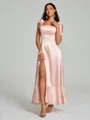 A-Line/Princess Straps Ankle-Length Sleeveless Silk like Satin Bridesmaid Dress