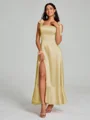 A-Line/Princess Straps Ankle-Length Sleeveless Silk like Satin Bridesmaid Dress