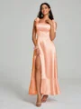 A-Line/Princess Straps Ankle-Length Sleeveless Silk like Satin Bridesmaid Dress