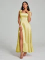 A-Line/Princess Straps Ankle-Length Sleeveless Silk like Satin Bridesmaid Dress