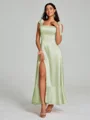 A-Line/Princess Straps Ankle-Length Sleeveless Silk like Satin Bridesmaid Dress