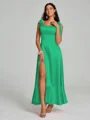 A-Line/Princess Straps Ankle-Length Sleeveless Silk like Satin Bridesmaid Dress