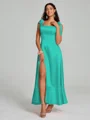 A-Line/Princess Straps Ankle-Length Sleeveless Silk like Satin Bridesmaid Dress