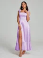 A-Line/Princess Straps Ankle-Length Sleeveless Silk like Satin Bridesmaid Dress