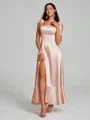 A-Line/Princess Straps Ankle-Length Sleeveless Silk like Satin Bridesmaid Dress
