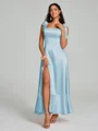 A-Line/Princess Straps Ankle-Length Sleeveless Silk like Satin Bridesmaid Dress