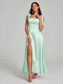 A-Line/Princess Straps Ankle-Length Sleeveless Silk like Satin Bridesmaid Dress