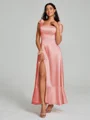A-Line/Princess Straps Ankle-Length Sleeveless Silk like Satin Bridesmaid Dress