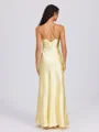 Sheath Halter Floor-Length Silk Like Satin Bridesmaid Dress