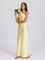 Sheath Halter Floor-Length Silk Like Satin Bridesmaid Dress