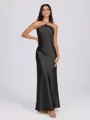 Sheath Halter Floor-Length Silk Like Satin Bridesmaid Dress