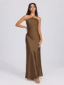 Sheath Halter Floor-Length Silk Like Satin Bridesmaid Dress