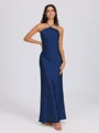 Sheath Halter Floor-Length Silk Like Satin Bridesmaid Dress