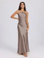 Sheath Halter Floor-Length Silk Like Satin Bridesmaid Dress
