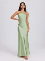 Sheath Halter Floor-Length Silk Like Satin Bridesmaid Dress