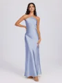 Sheath Halter Floor-Length Silk Like Satin Bridesmaid Dress