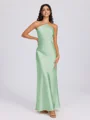 Sheath Halter Floor-Length Silk Like Satin Bridesmaid Dress
