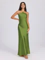 Sheath Halter Floor-Length Silk Like Satin Bridesmaid Dress