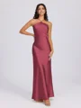 Sheath Halter Floor-Length Silk Like Satin Bridesmaid Dress